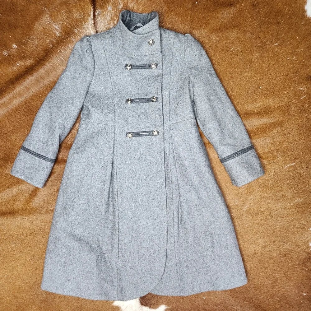Rothschild Kids Grey Wool Pea Coat size 6 - Picture 1 of 6